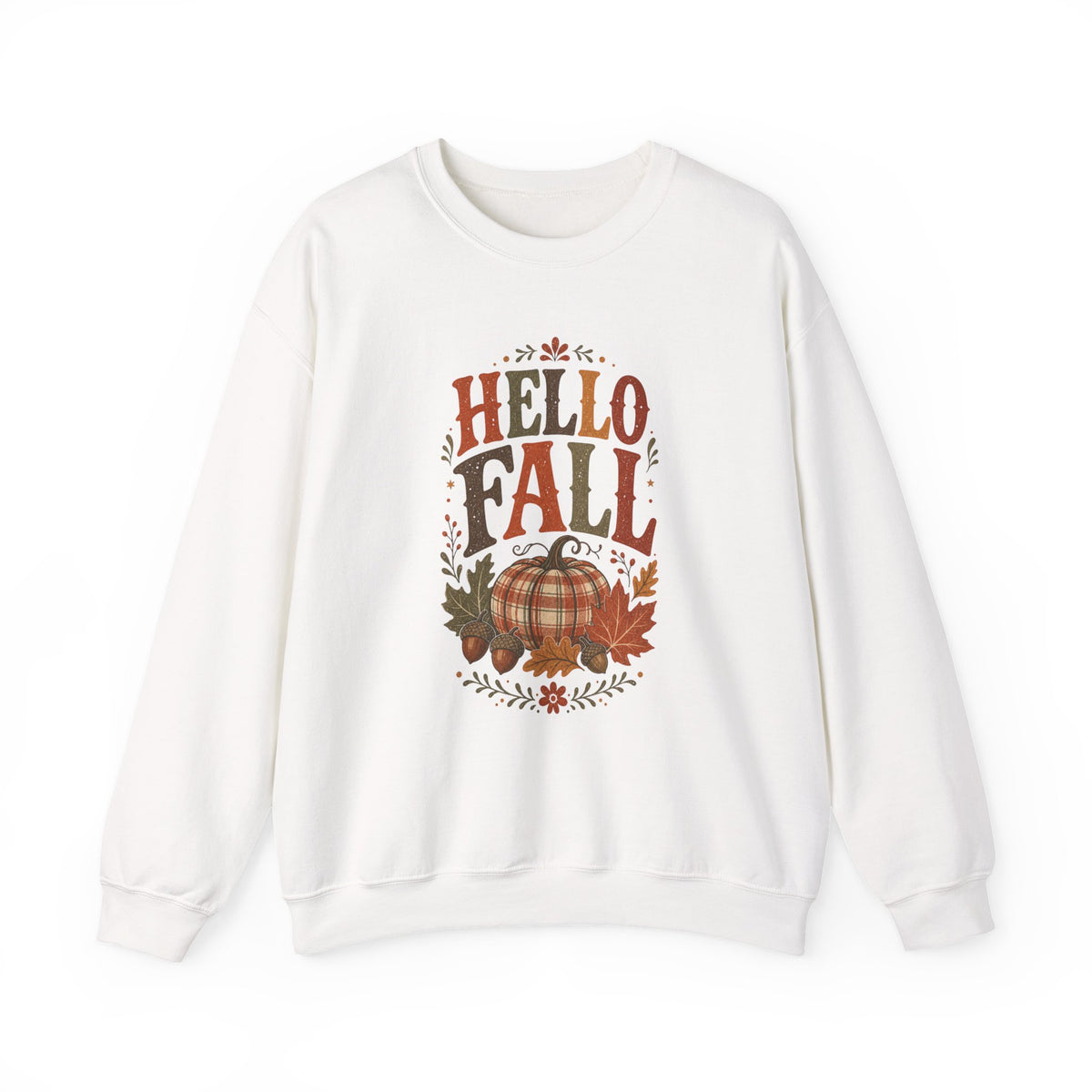 Hello Fall Pumpkin Sweatshirt | Autumn Leaves Crewneck