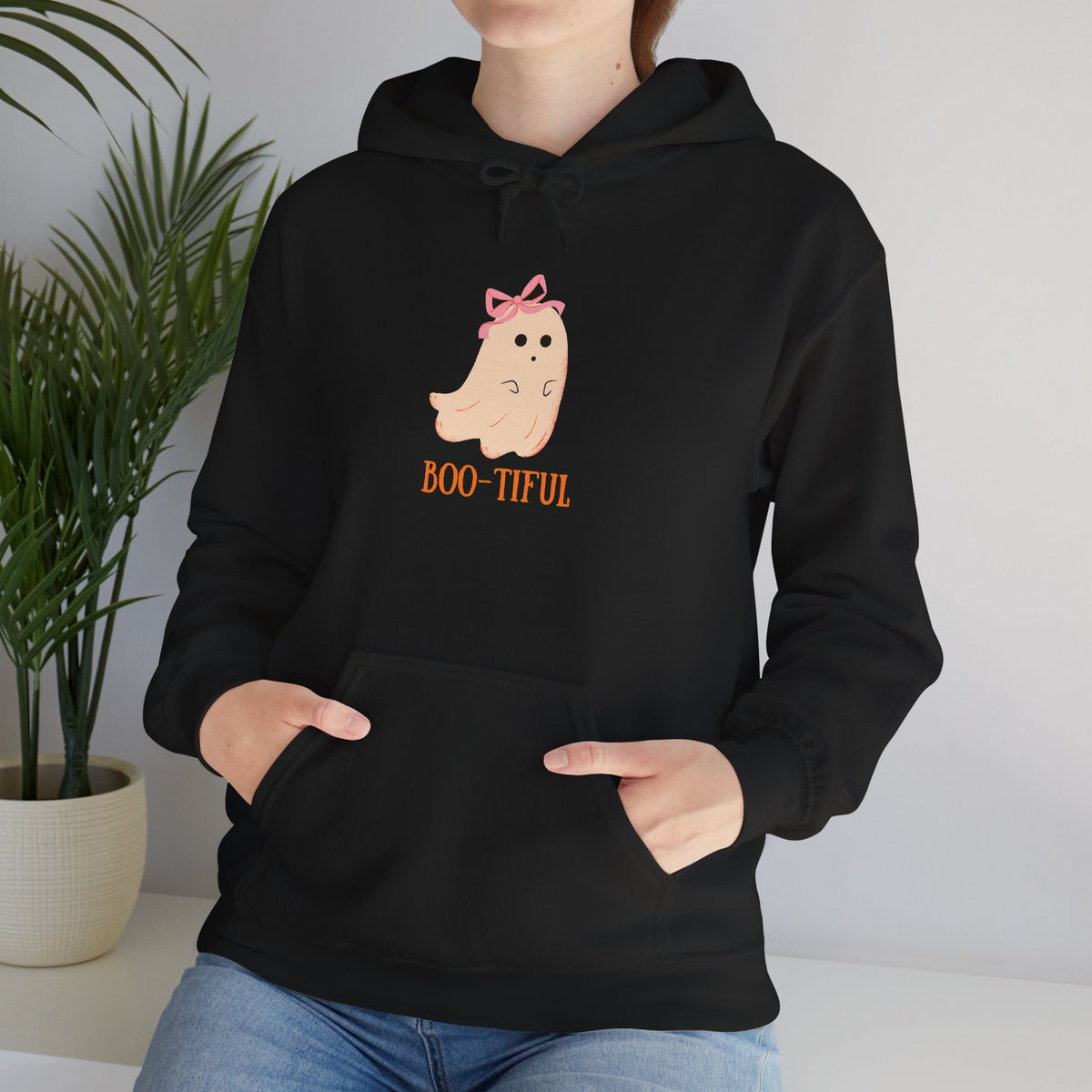 Cute Ghost "Boo-tiful" Hoodie | Halloween Ghost Illustration