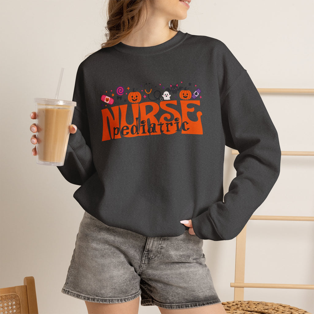 Halloween Pediatric Nurse sweatshirt | cute spooky icons