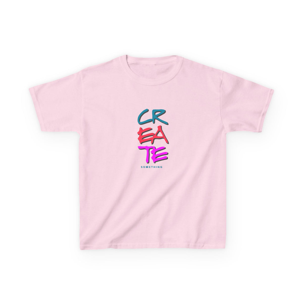 Create Text Graphic Kids Tee | Colorful Brushstroke Typography