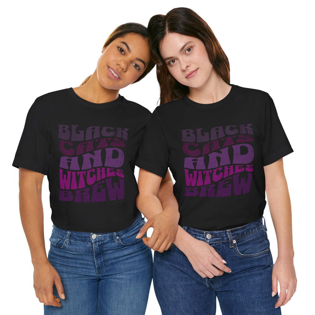 Black Cats and Witches Brew T-Shirt | Halloween Witchy Typography
