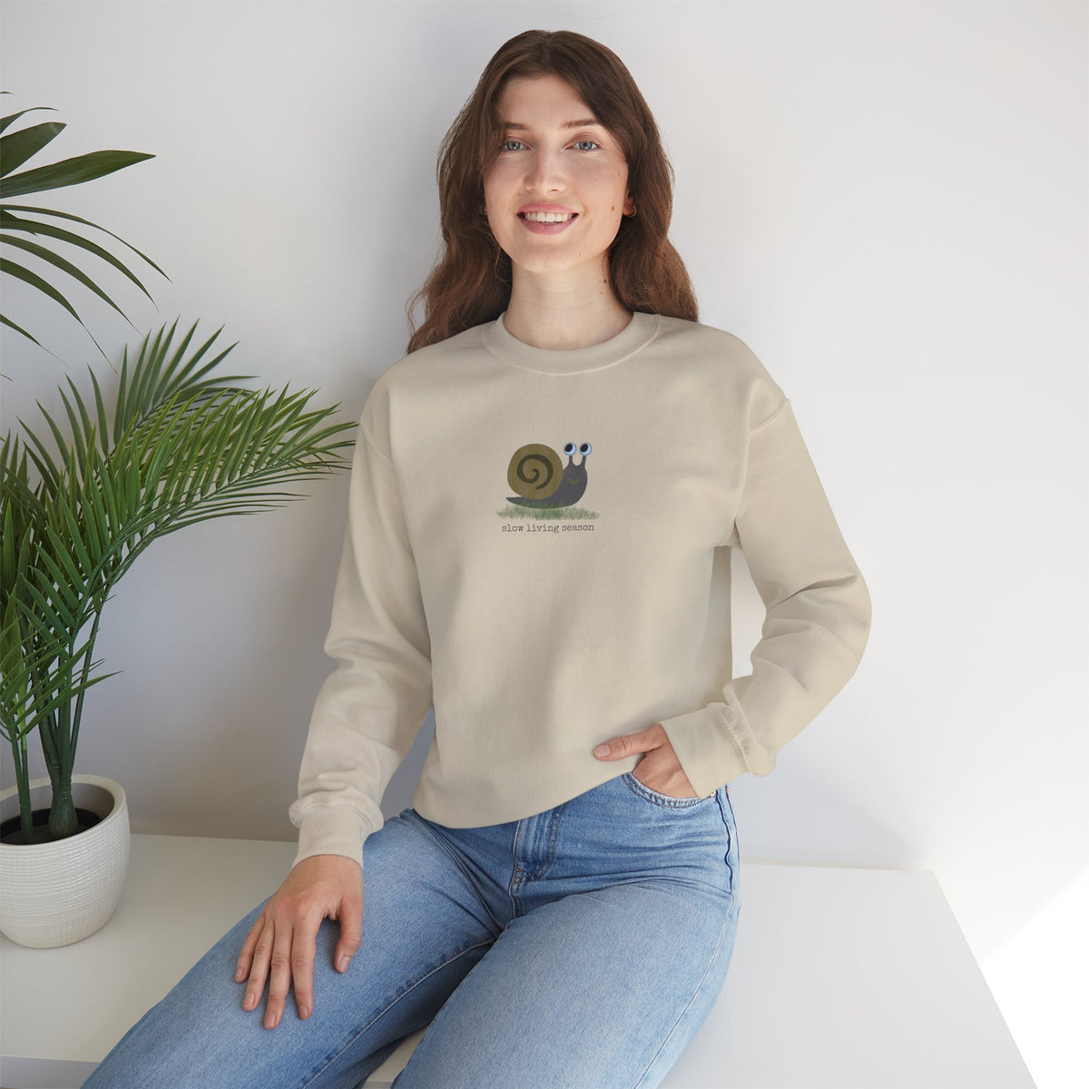 Fall Sweatshirt | Slow Living Season Cute Snail