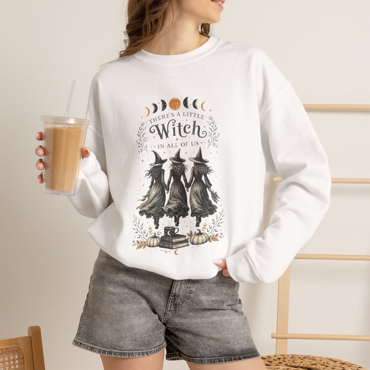 Three Witches Moon Phases sweatshirt | Halloween gothic sarcastic crewneck