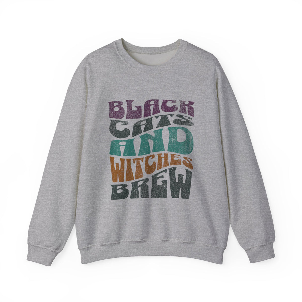 Black Cats and Witches Brew Sweatshirt | Halloween Graphic Crewneck