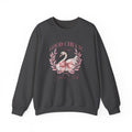 Coquette Christmas Sweatshirt | Good Cheer Social Club Swan and Flamingo Wreath