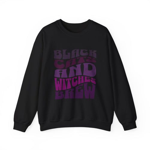 Black Cats and Witches Brew Sweatshirt | Halloween spooky typography