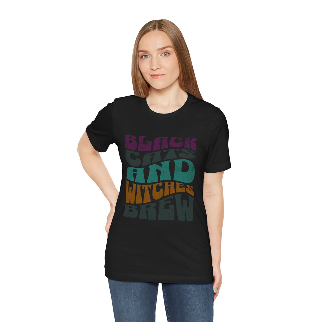 Black Cats and Witches Brew Tee | Retro Halloween Typography
