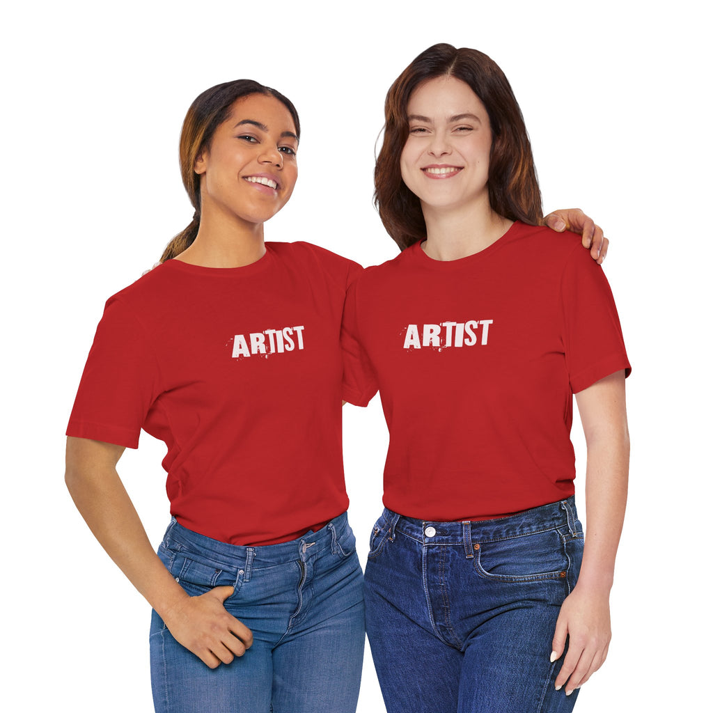Artist T-Shirt | Minimal Distressed Text Graphic, Short Sleeve Tee