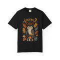 Stay Wild & Cozy Owl Illustration Comfort Colors T-Shirt | Autumn Leaves, Mushroom