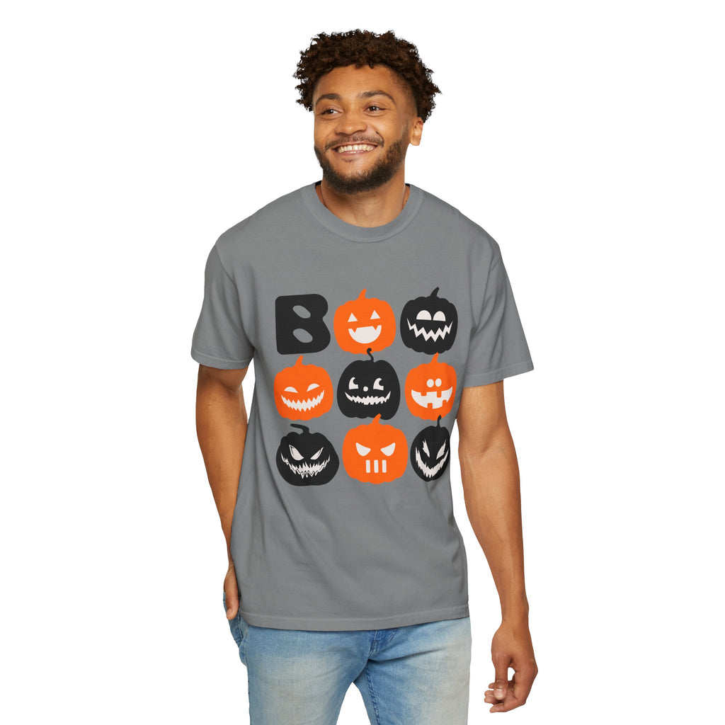Jack-o-Lantern Faces T-shirt | Halloween Pumpkins Boo Pattern