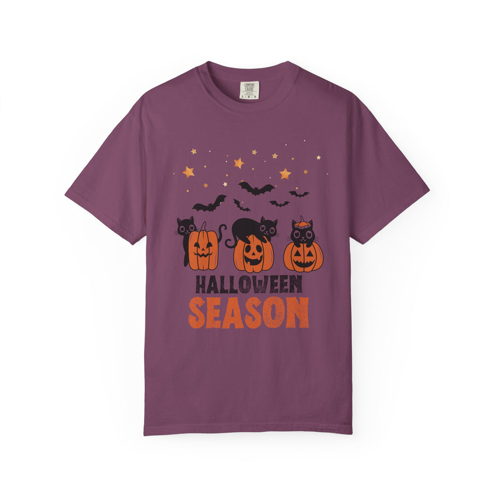 Halloween Season Pumpkin Black Cats Comfort Colors T-shirt | Jack-o'-Lanterns, Bats, Stars