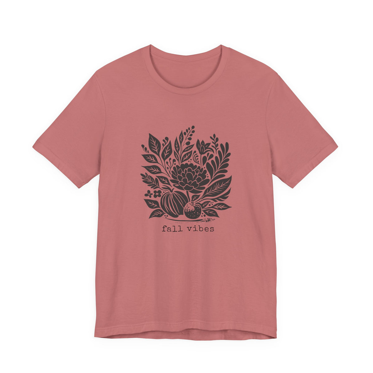 Fall Vibes Botanical Illustration Tee | Autumn Leaf Bouquet T-Shirt