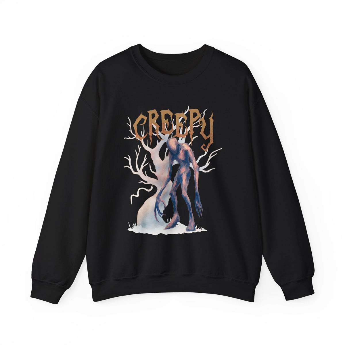 Creepy Monster Illustration Sweatshirt | Halloween Spooky Horror Crewneck