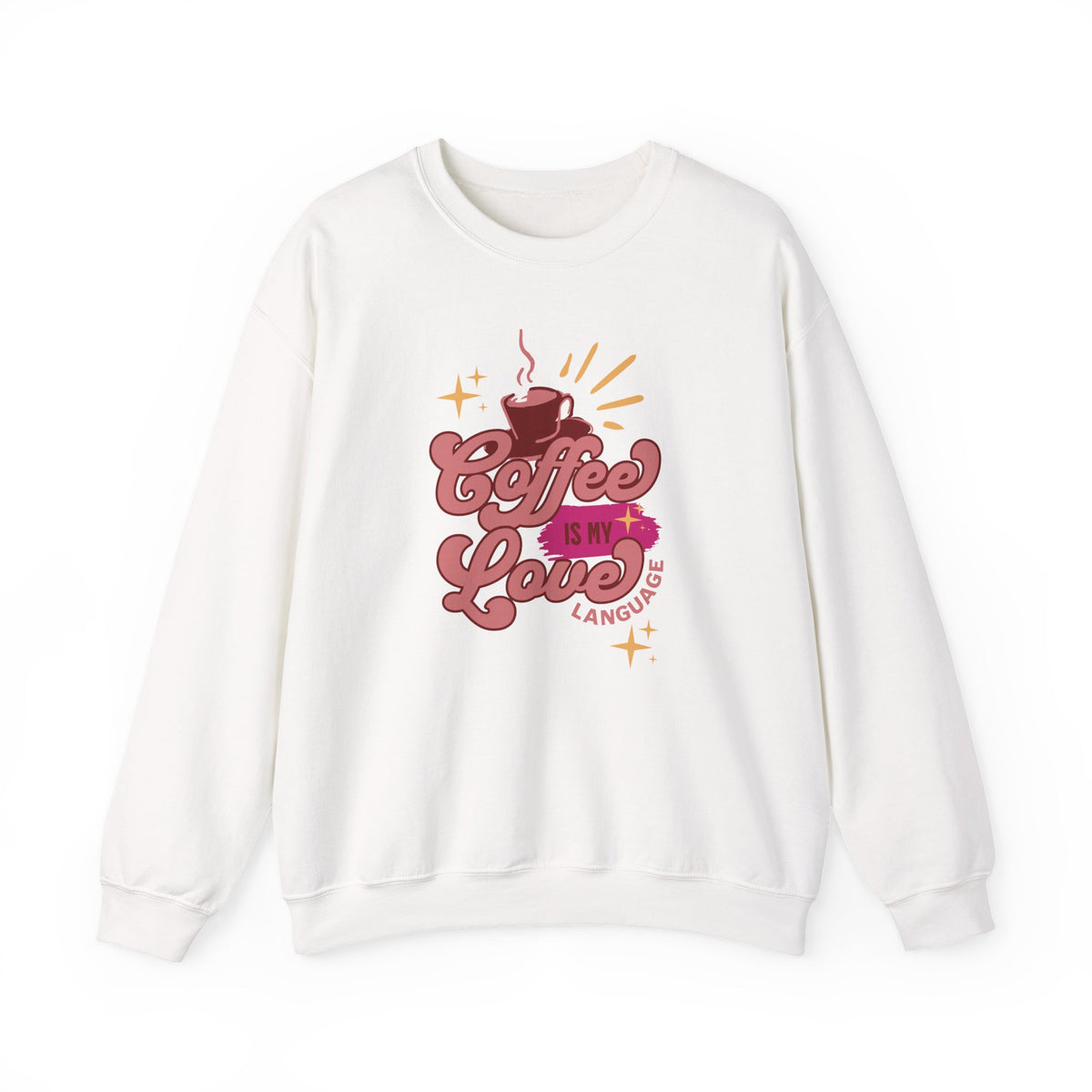 Coffee Is My Love Language Sweatshirt | Cute Retro Cup Illustration