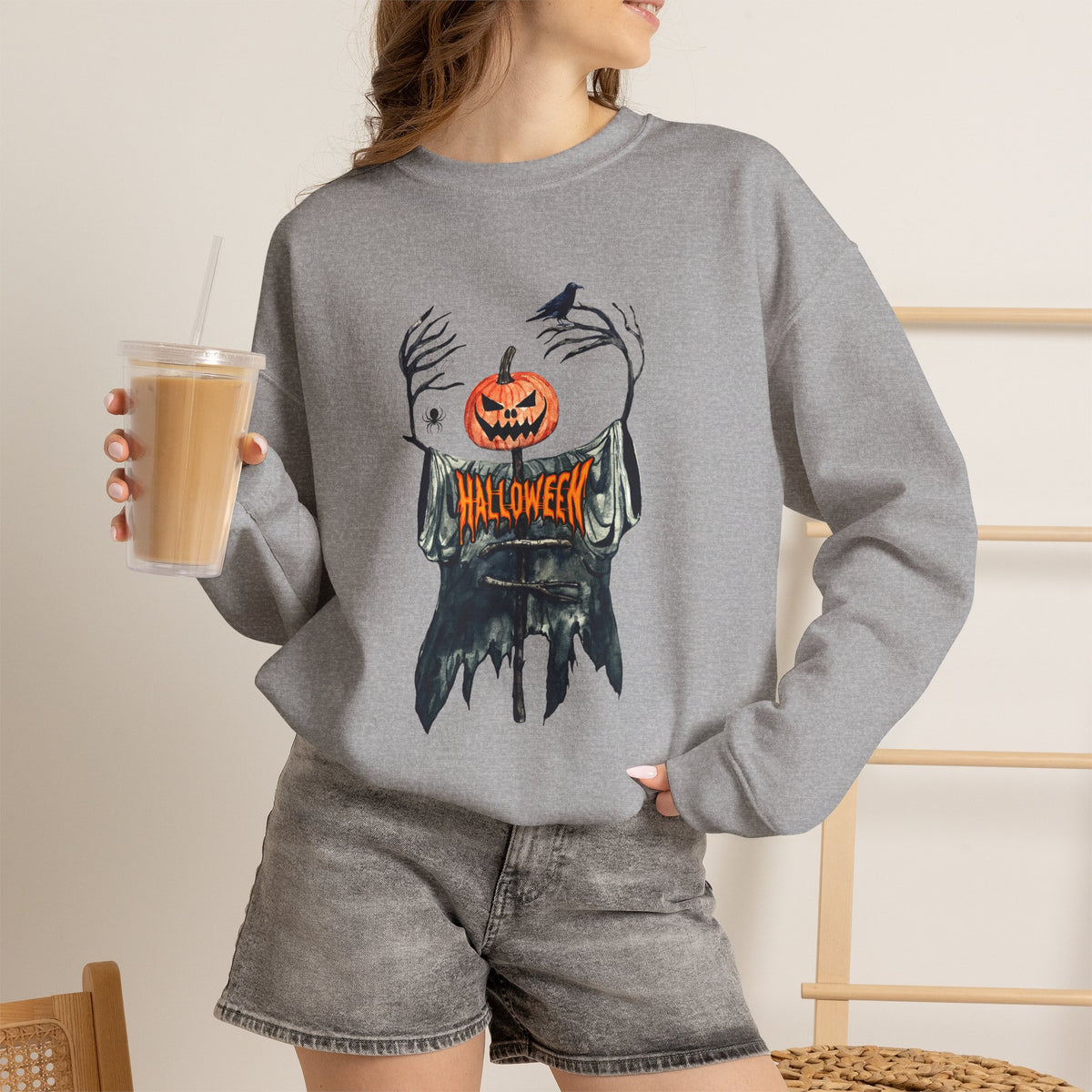 Scary Pumpkin Head Halloween| Sweatshirt