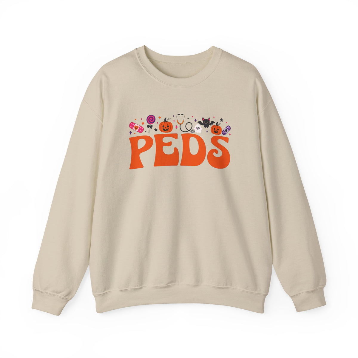 Halloween Nurse Sweatshirt PEDS | Pumpkin Candy Bat Ghost Crewneck
