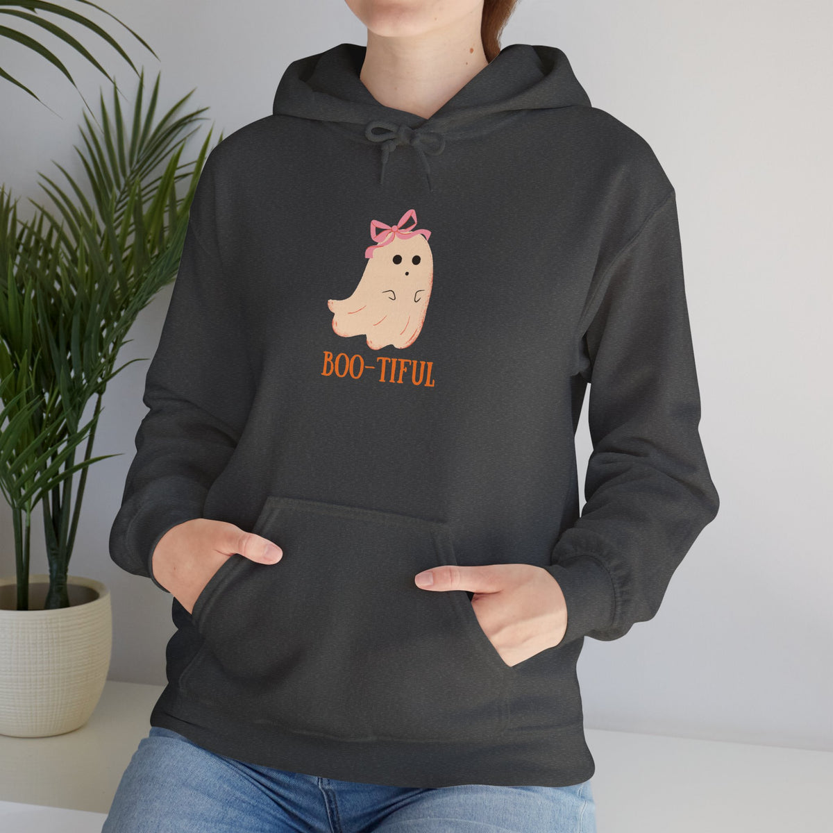 Cute Ghost "Boo-tiful" Hoodie | Halloween Ghost Illustration