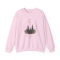 Moon Child forest moon sweatshirt | woodland trees mushrooms crescent moon