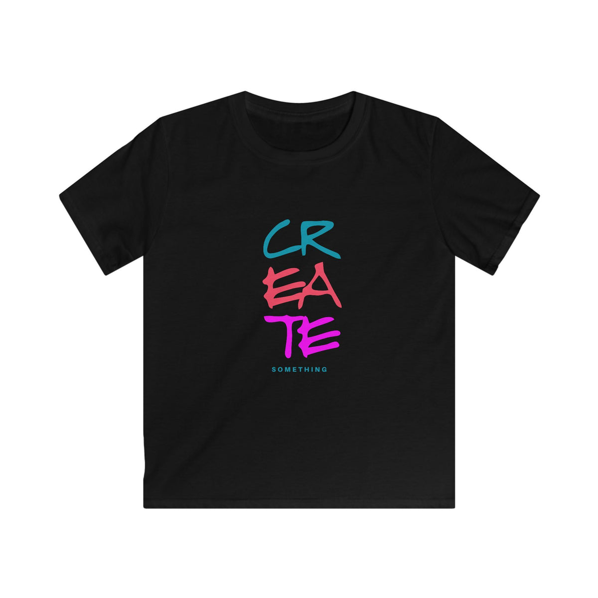 Create Something Kids Tee | Colorful Brush Lettering, Art Encouragement