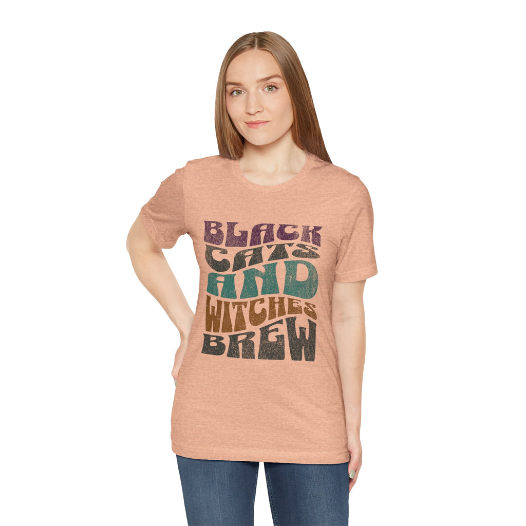 Black Cats and Witches Brew Tee | Retro Halloween Typography