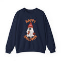 Happy Halloween Ghost Crewneck Sweatshirt | Cute Ghost with Pumpkin and drink