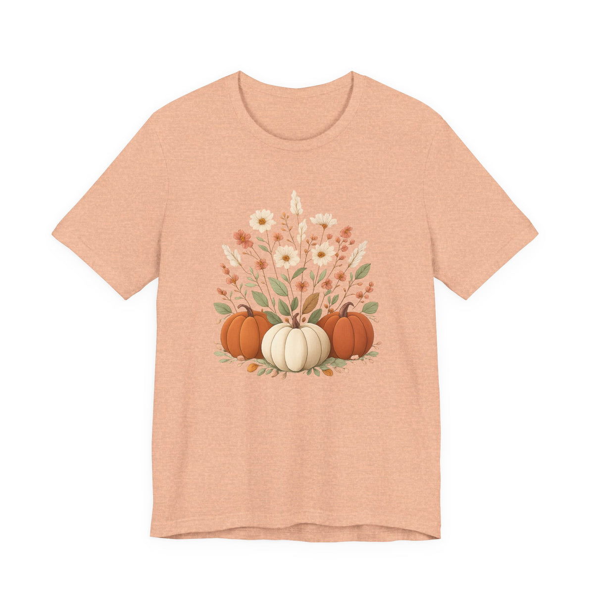 Autumn Pumpkins and Wildflowers Tee | Fall Floral Pumpkin Trio