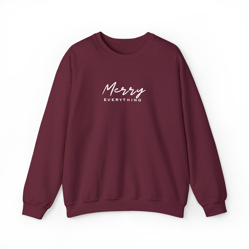 Embroidered Sweatshirt Christmas | Merry Everything Minimalist Crewneck
