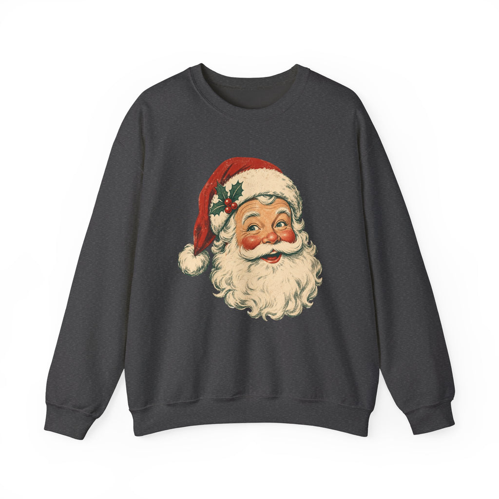 Vintage Santa Face Crewneck Sweatshirt | Retro Christmas Holiday Sweater