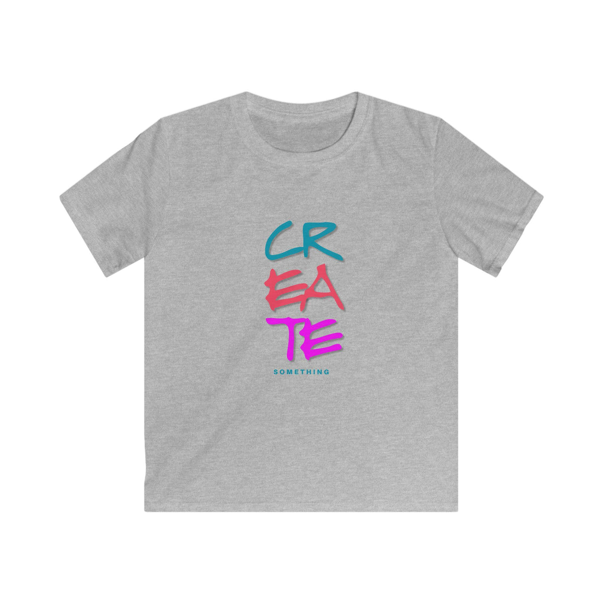 Create Something Kids Tee | Colorful Brush Lettering, Art Encouragement