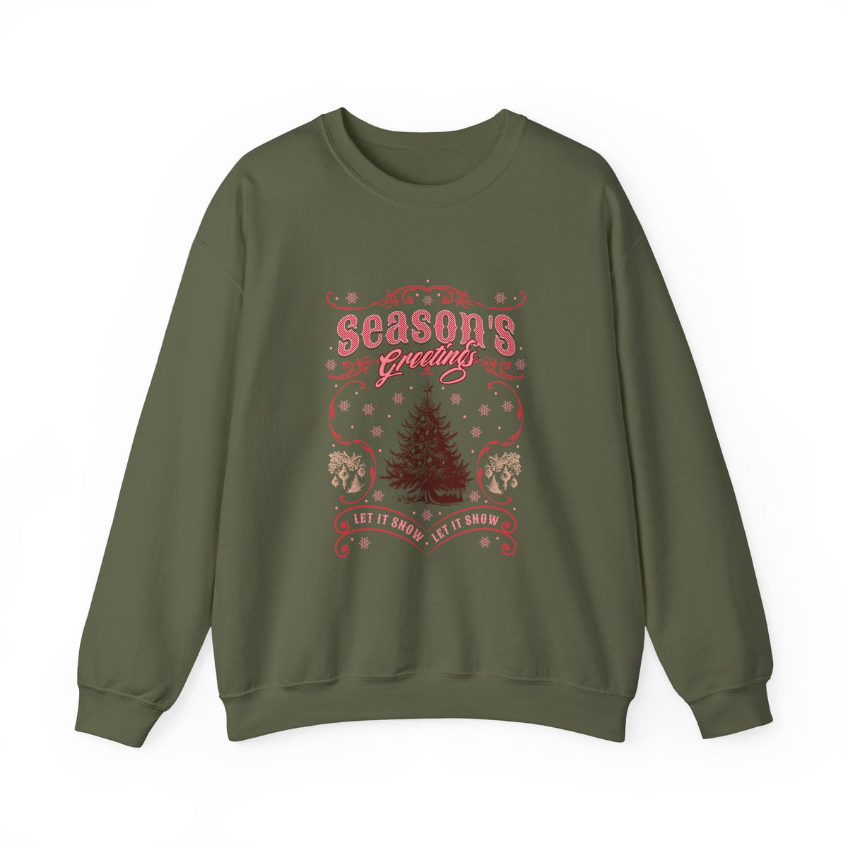 Holiday Sweatshirt Coquette Style | Season's Greetings Vintage Christmas Tree Crewneck