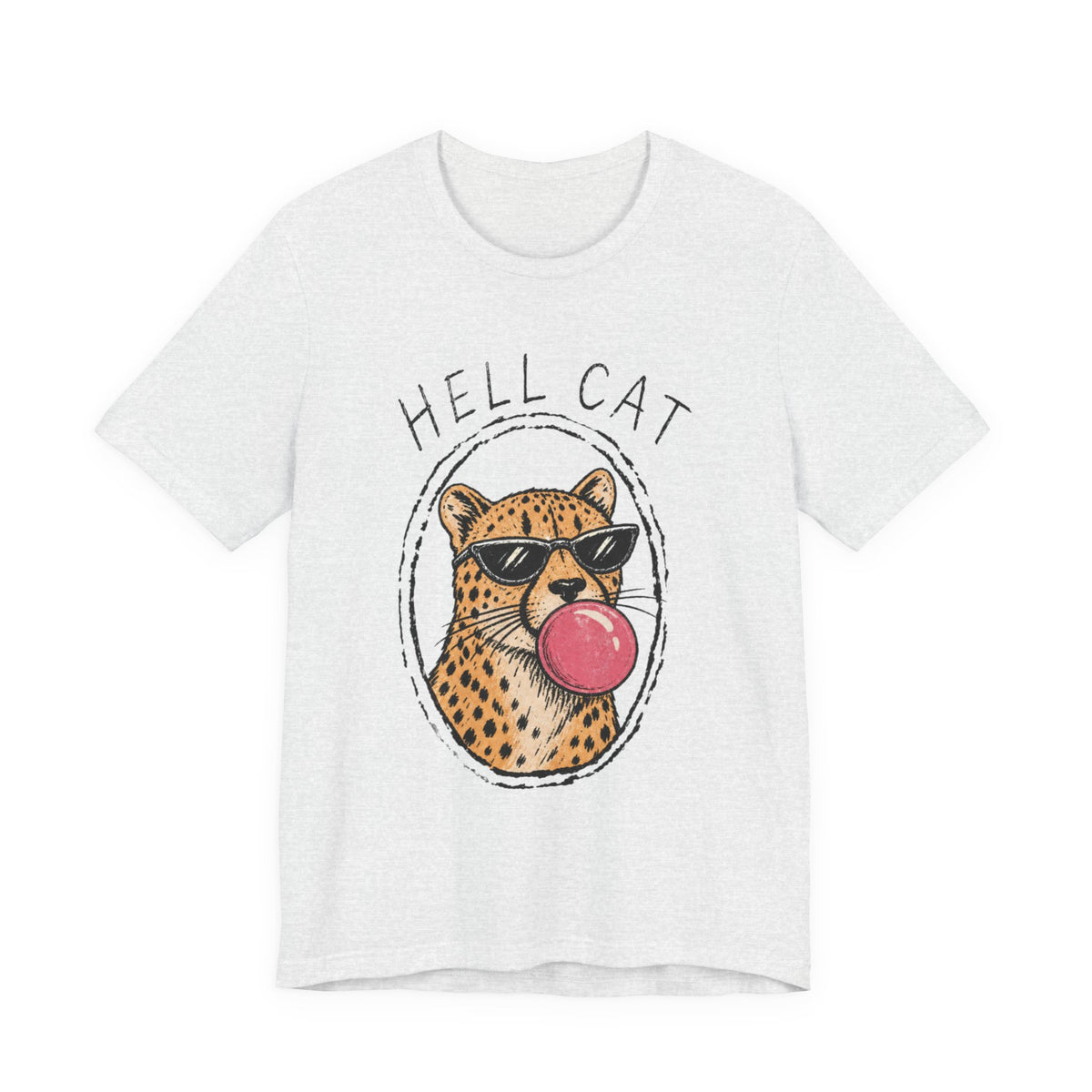 Hell Cat with Sunglasses and Bubblegum T-Shirt | Funny Cat Tee