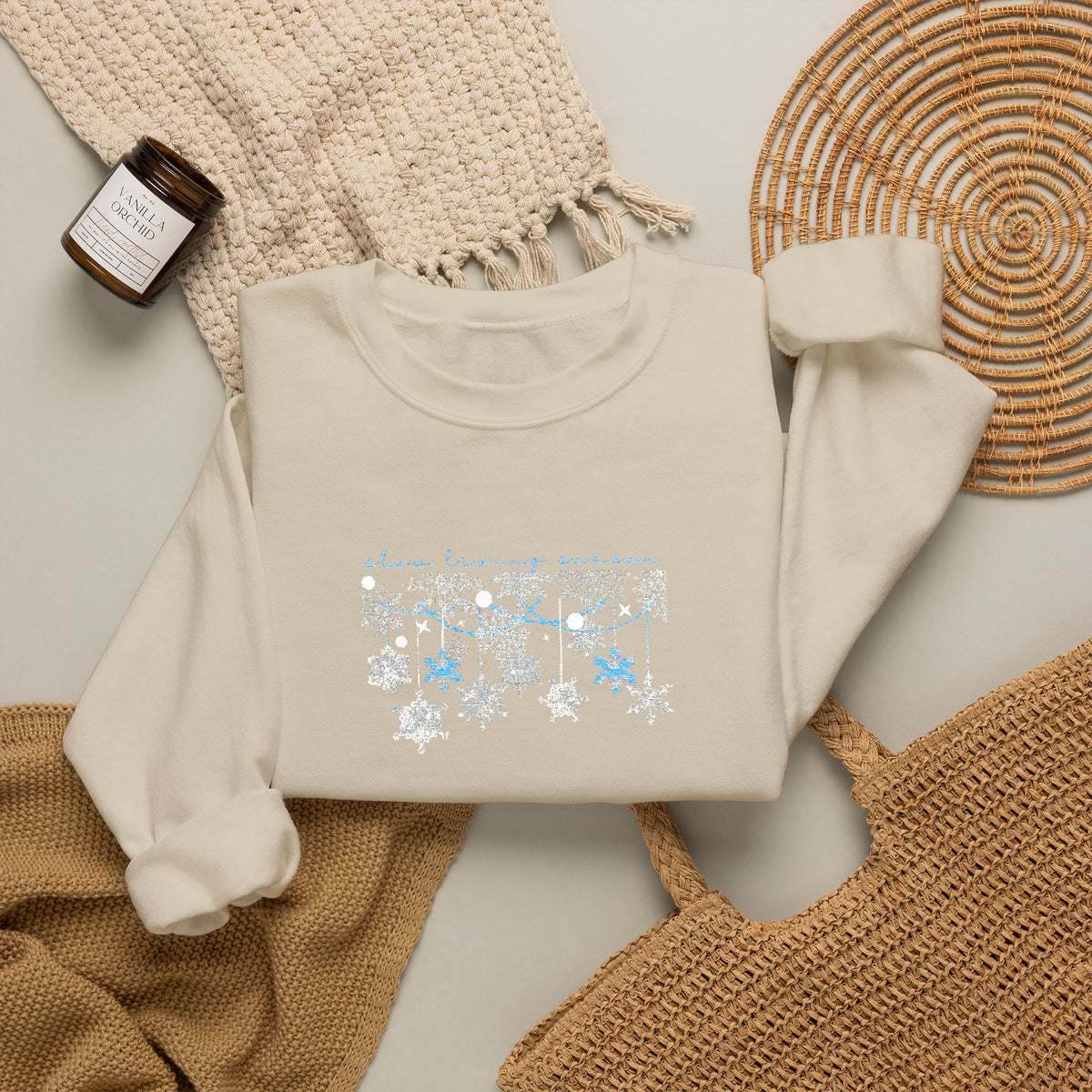 Embroidered Sweatshirt Winter Snowflakes | Slow Living Season Christmas