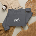Embroidered Sweatshirt Meh| Minimal White Text Sweatshirt