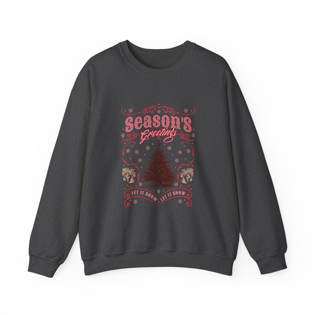 Holiday Sweatshirt Coquette Style | Season's Greetings Vintage Christmas Tree Crewneck