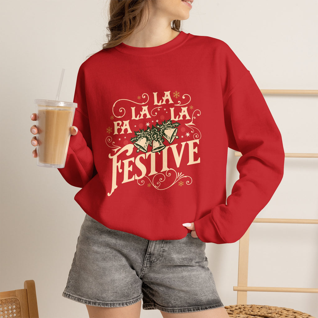 Christmas Sweatshirt |Fa La La La Festive Holiday Style Bells