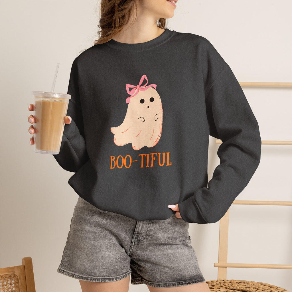 Cute Pastel Ghost Boo-tiful Crewneck | Halloween Ghost Sweatshirt