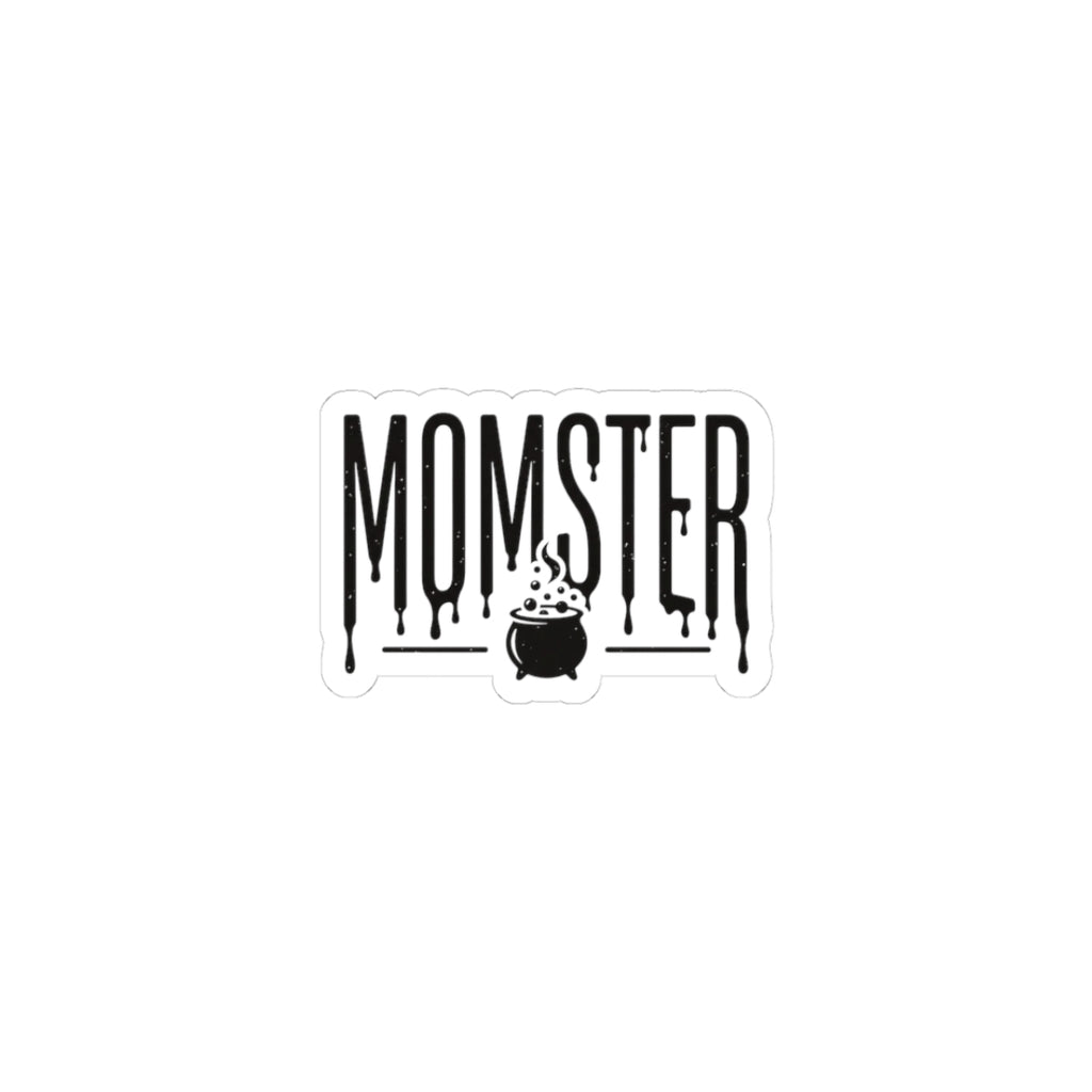 Momster Halloween Kiss-Cut Sticker â€” Funny Mom Witch Cauldron Decal