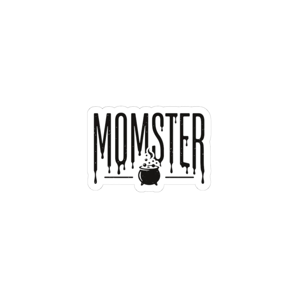Momster Halloween Kiss-Cut Sticker â€” Funny Mom Witch Cauldron Decal