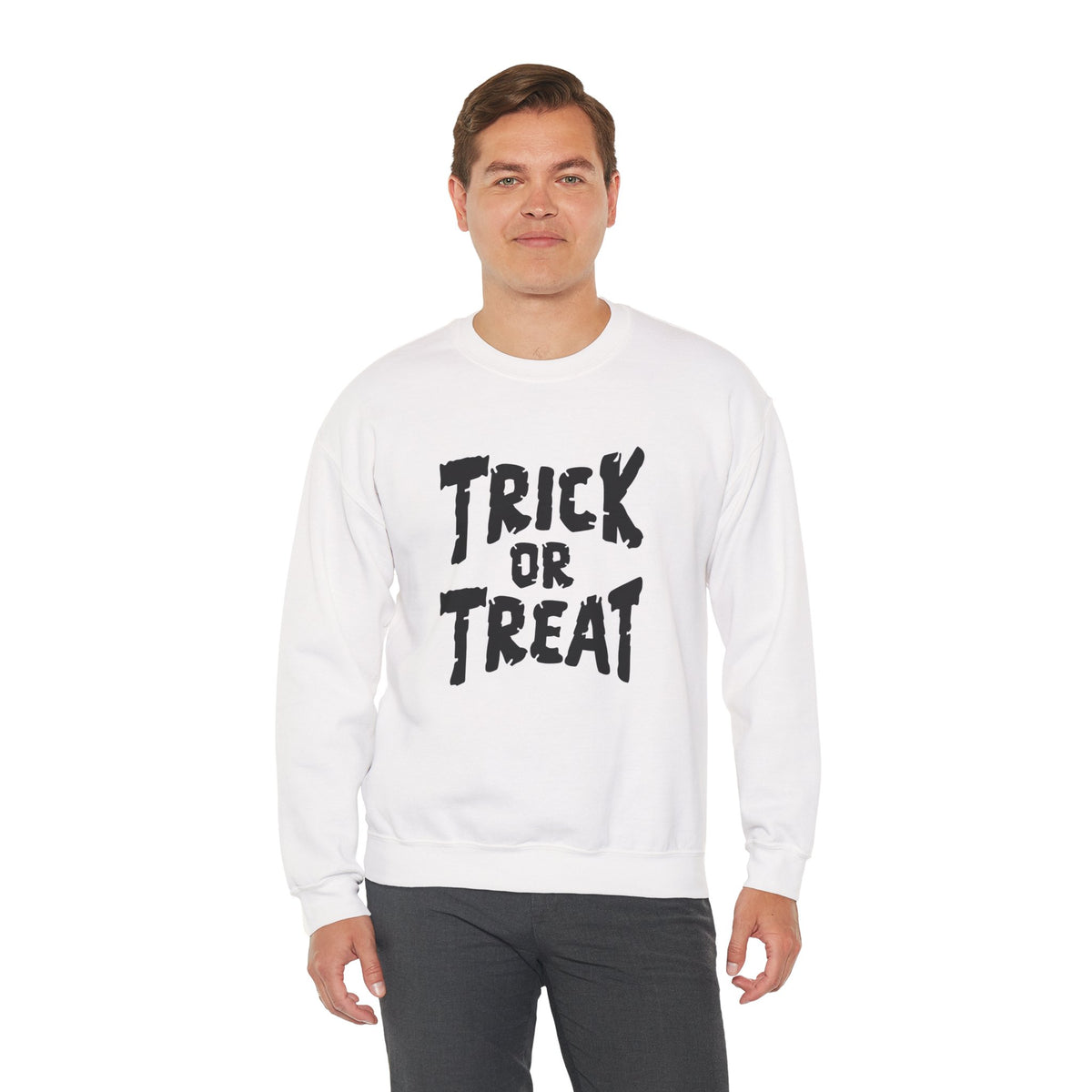 Trick or Treat Halloween lettering Crewneck Sweatshirt | Halloween sweater