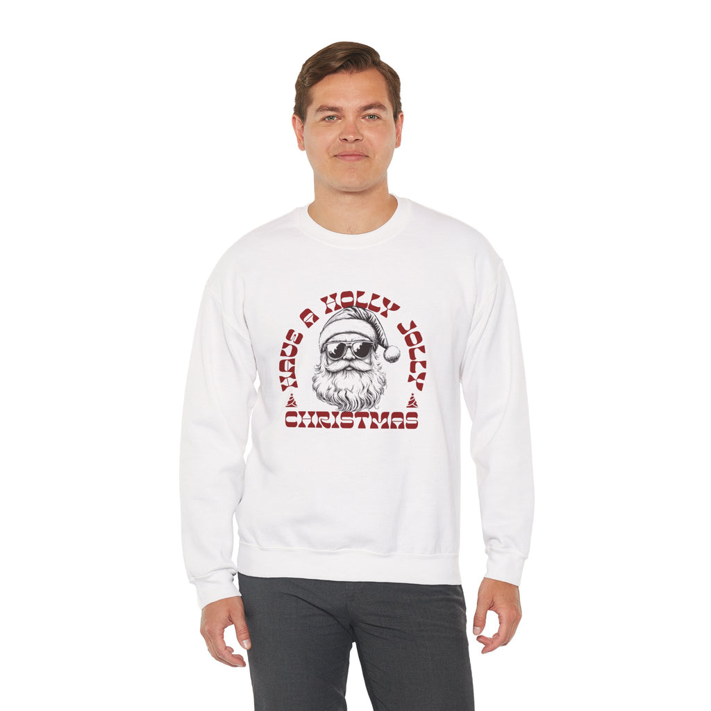 Santa Sweatshirt | Cool Santa Sunglasses Retro Holly Jolly Christmas