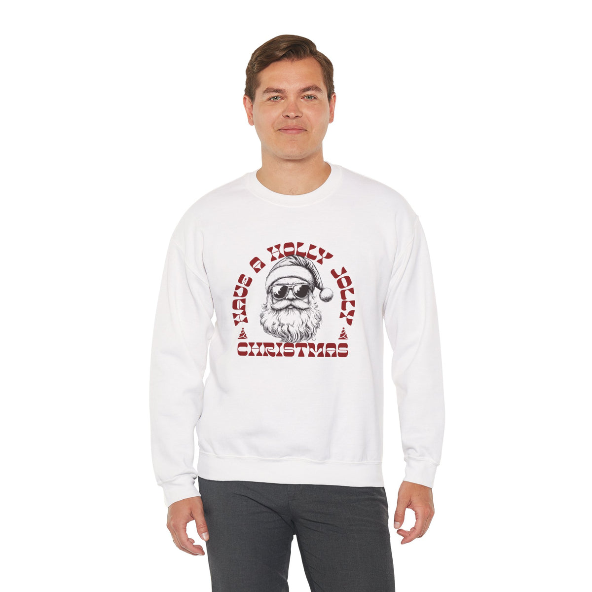 Santa Sweatshirt | Cool Santa Sunglasses Retro Holly Jolly Christmas
