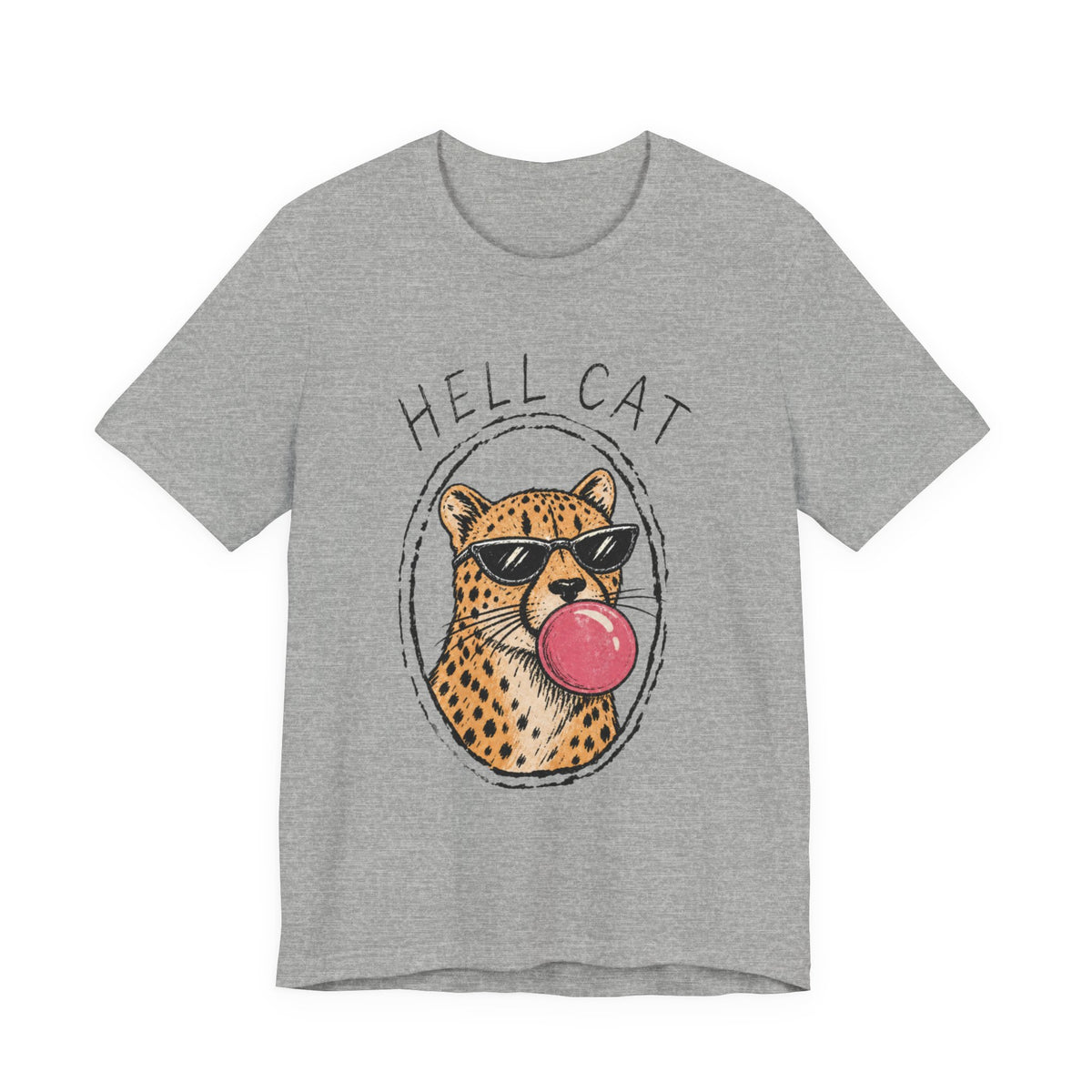 Hell Cat with Sunglasses and Bubblegum T-Shirt | Funny Cat Tee