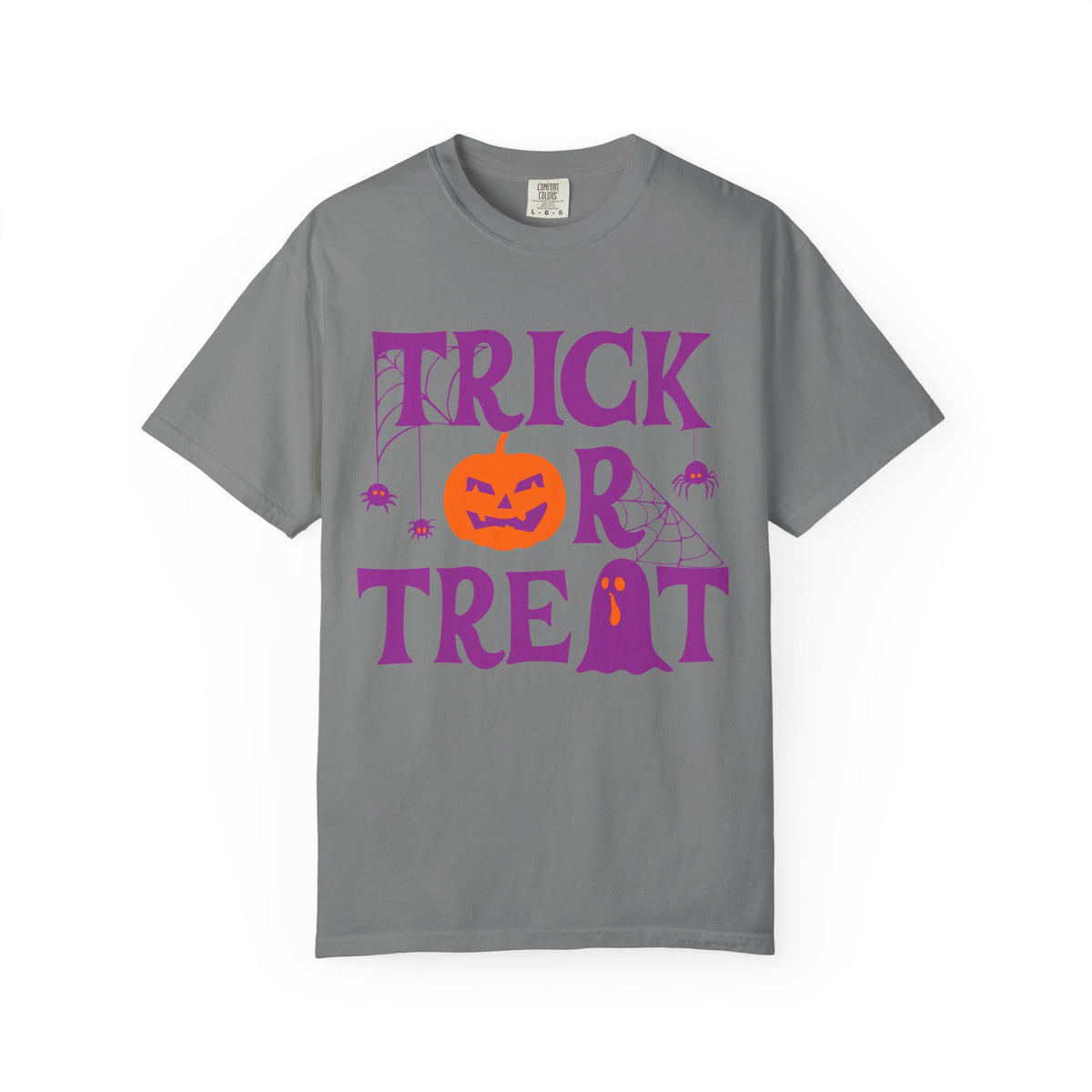Trick Or Treat Halloween Design T-shirt | Pumpkin Ghost Spiderweb Tee