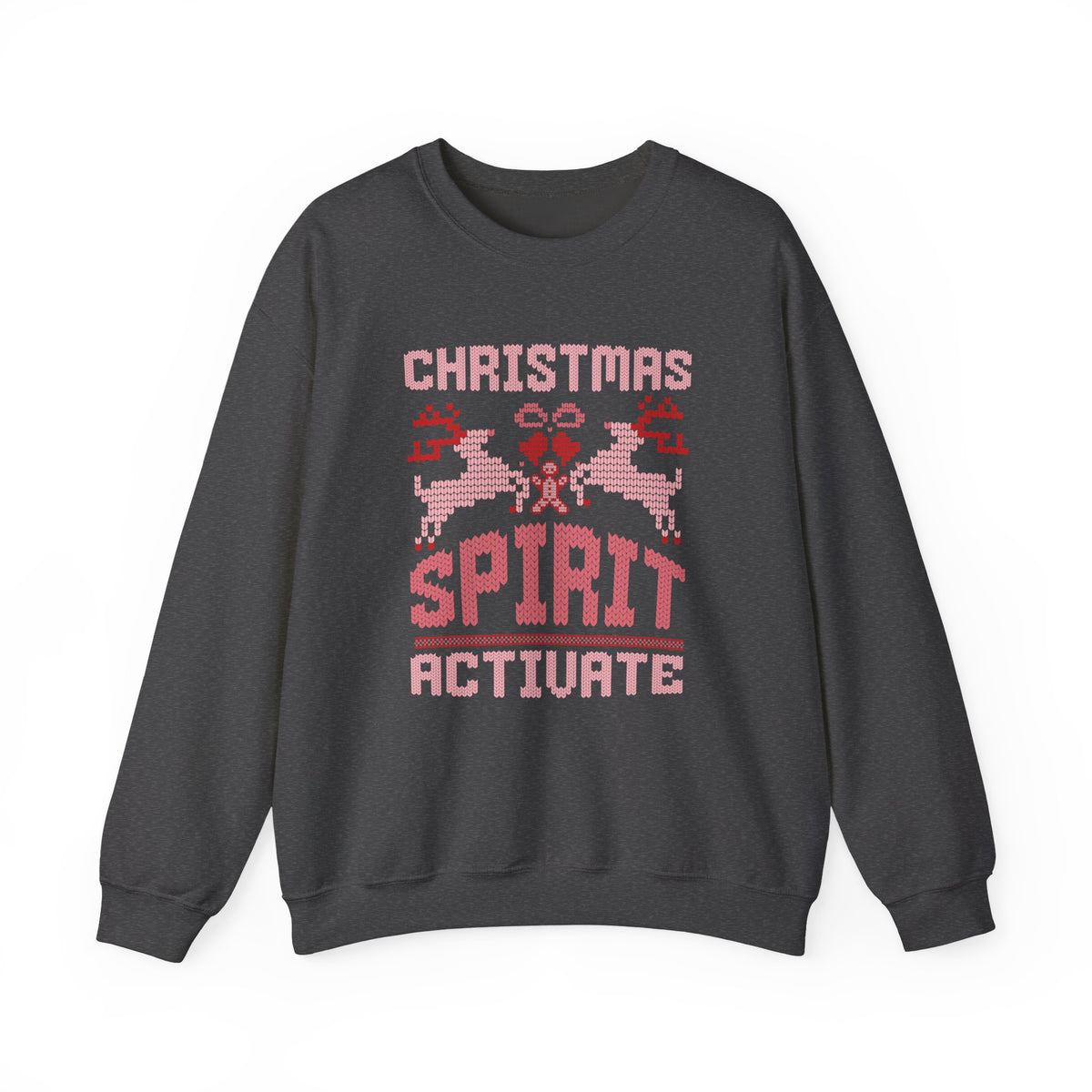 Christmas Sweatshirt Retro Pixel Reindeer Design | Christmas Spirit Activate Crewneck