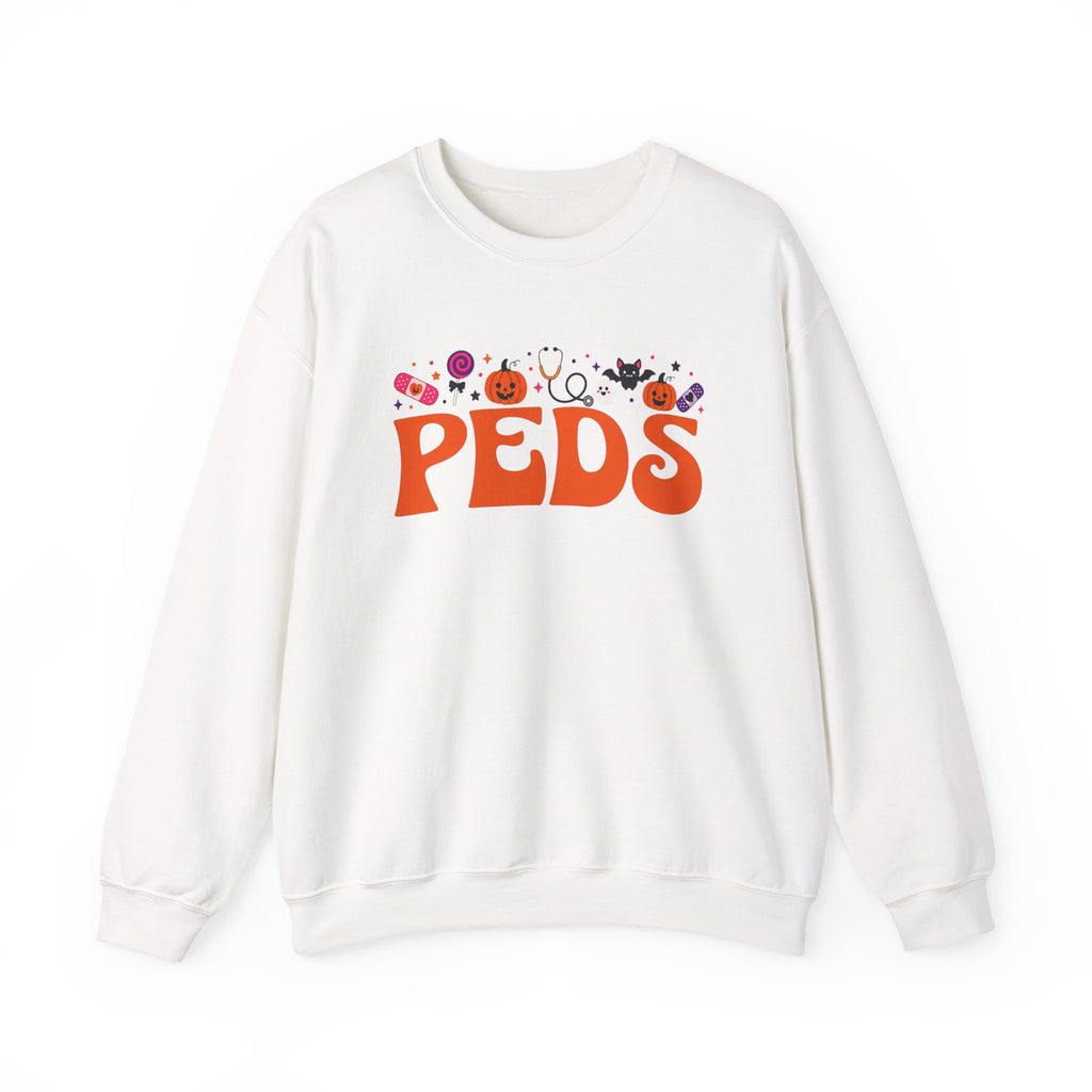 Halloween Nurse Sweatshirt PEDS | Pumpkin Candy Bat Ghost Crewneck