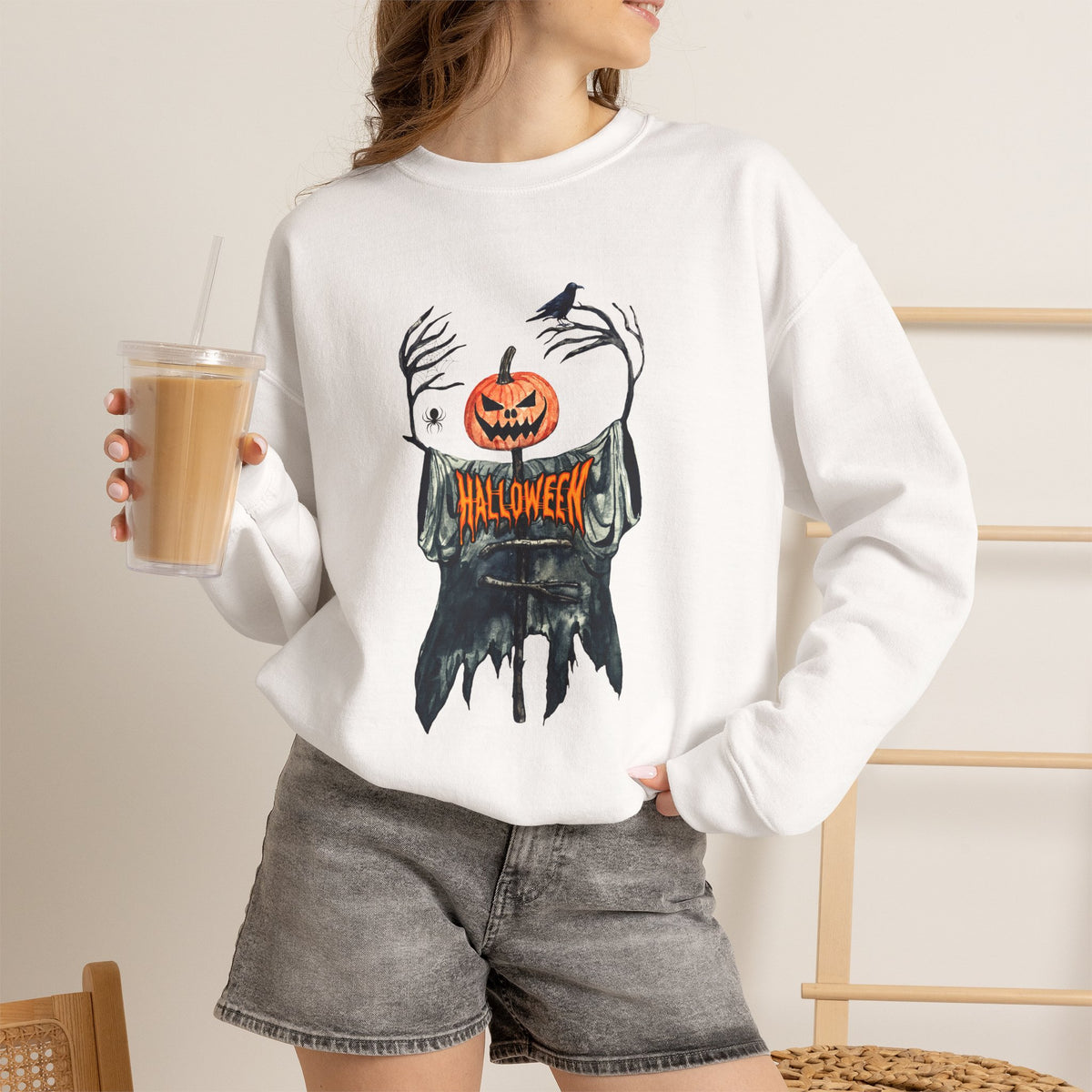 Scary Pumpkin Head Halloween| Sweatshirt