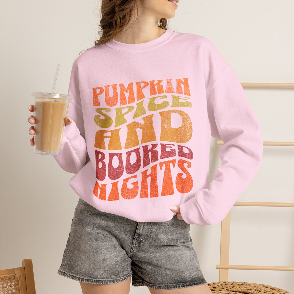 Pumpkin Spice and Booked Nights Sweatshirt | Fall Reading Vibes