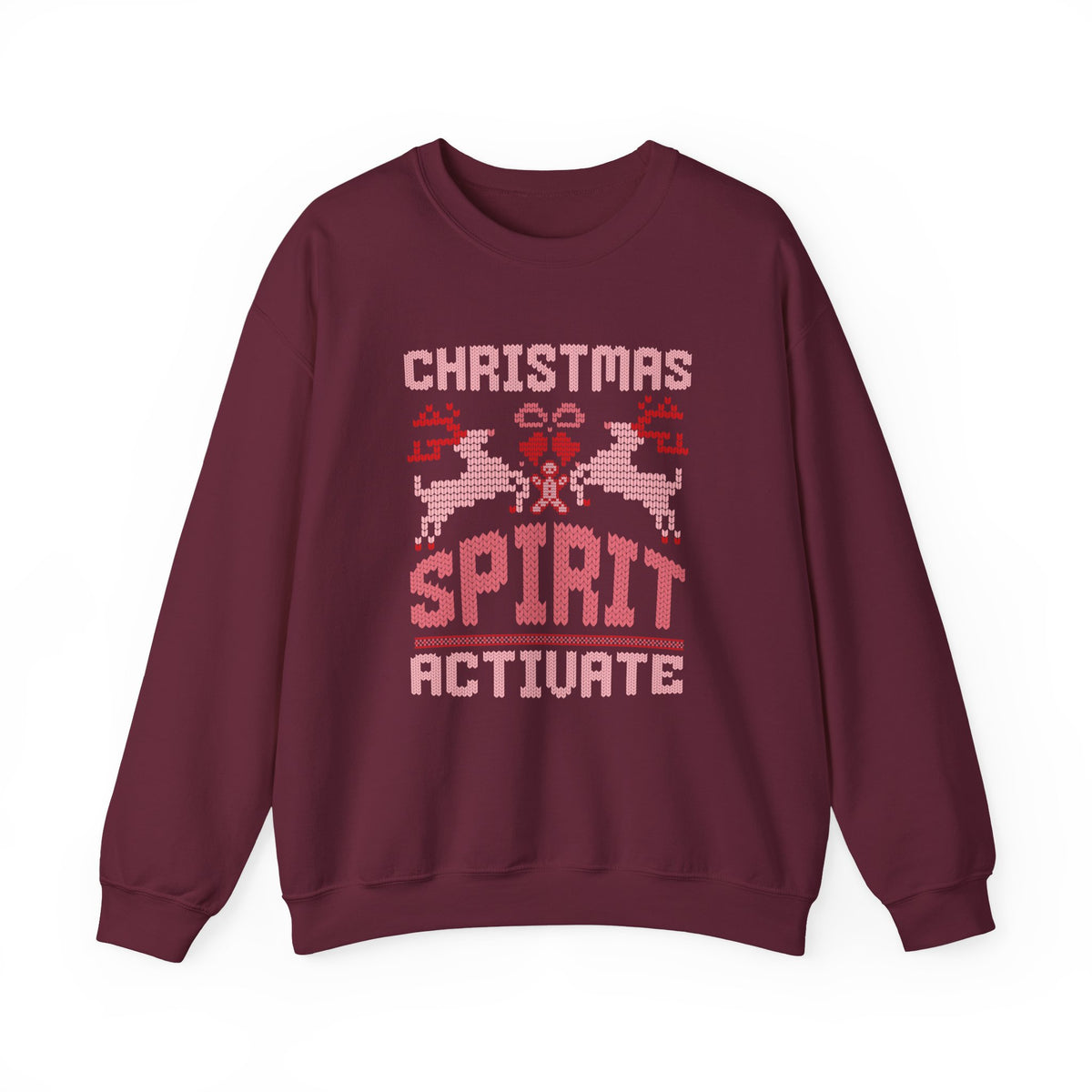 Christmas Sweatshirt Retro Pixel Reindeer Design | Christmas Spirit Activate Crewneck