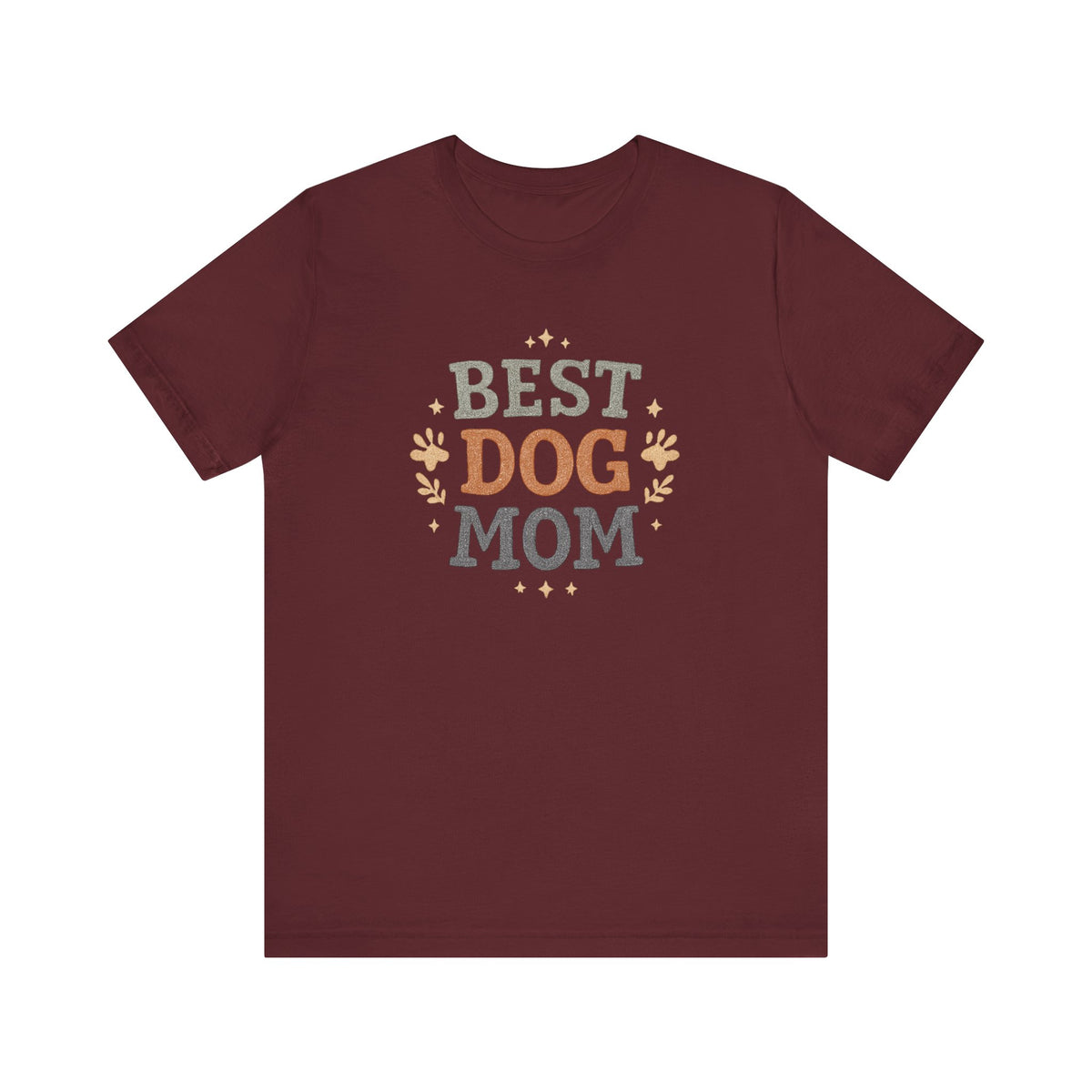 Best Dog Mom T-Shirt | Dog Mom Tee, Paw Print Typography
