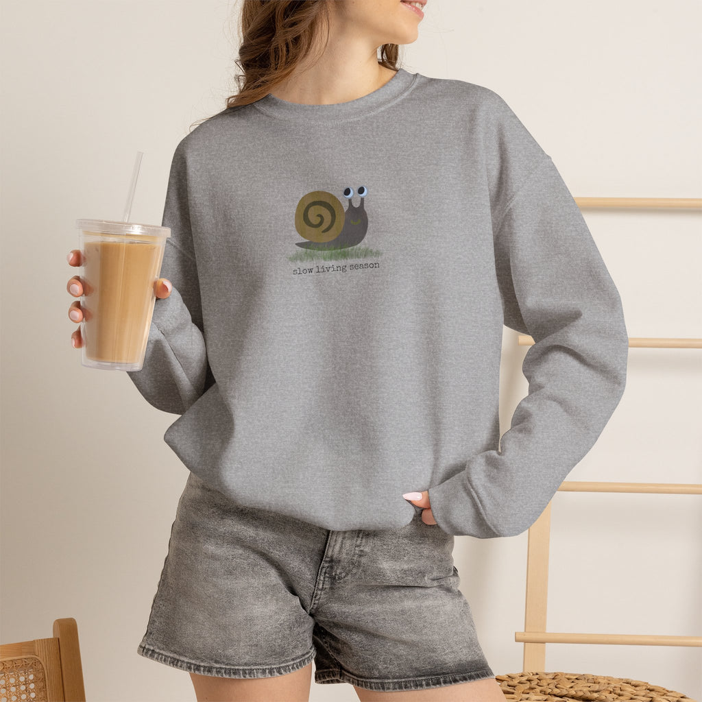 Fall Sweatshirt | Slow Living Season Cute Snail